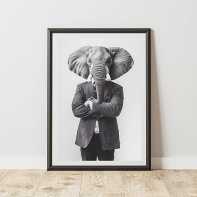 60 Second Makeover Limited Elephant Wearing A Suit Print A4 Size from B&Q