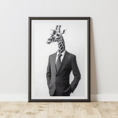 60 Second Makeover Limited Giraffe Wearing A Suit Print A3 Size from B&Q