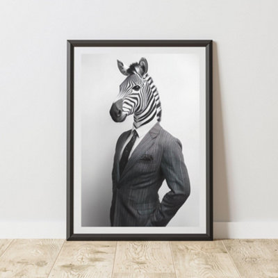 60 Second Makeover Limited Zebra Wearing A Suit Print A3 Size from B&Q