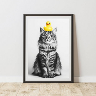 60 Second Makeover Limited Cat Rubber Duck Animal Print A4 Size from B&Q