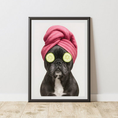 60 Second Makeover Limited French Bulldog Chilling Animal Print A4 Size from B&Q
