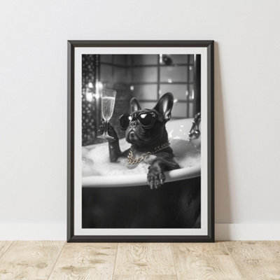 60 Second Makeover Limited French Bulldog Champagne Animal Print A3 Size from B&Q