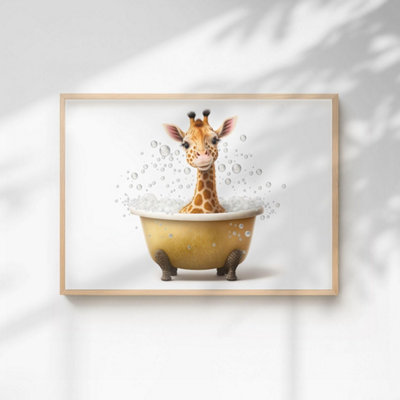 60 Second Makeover Limited Baby Giraffe Quirky Animal Print A3 Size from B&Q