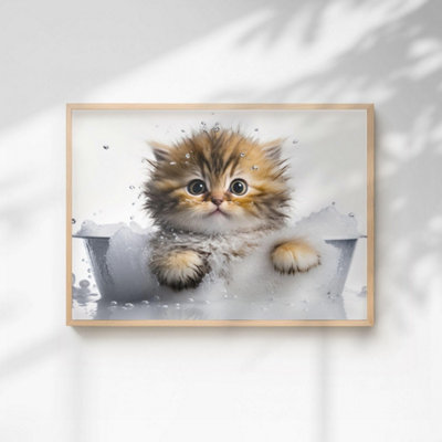 60 Second Makeover Limited Baby Kitten Quirky Animal Print A3 Size from B&Q
