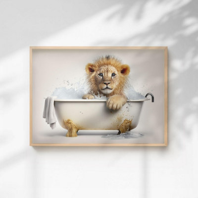 60 Second Makeover Limited Baby Lion Quirky Animal Print A3 Size from B&Q