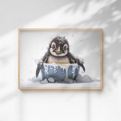 60 Second Makeover Limited Baby Penguin Quirky Animal Print A4 Size from B&Q