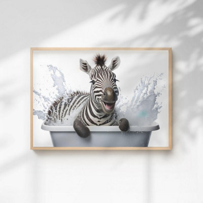 60 Second Makeover Limited Baby Zebra Quirky Animal Print A3 Size from B&Q