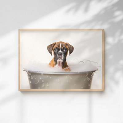 60 Second Makeover Limited Boxer In The Bath Quirky Animal Print A4 Size from B&Q