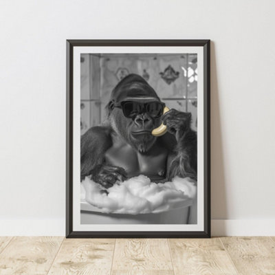 60 Second Makeover Limited Gorilla Banana Phone Quirky Animal Print A3 Size from B&Q