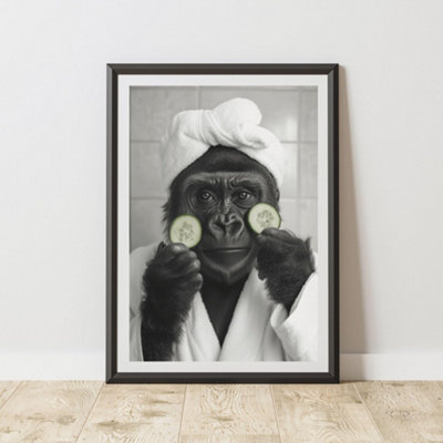 60 Second Makeover Limited Gorilla Cucumber Quirky Animal Print A4 Size from B&Q
