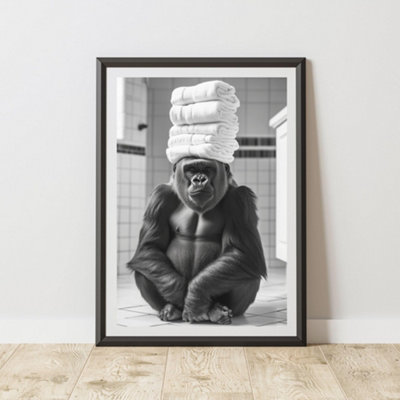 60 Second Makeover Limited Gorilla Bail Of Towels Quirky Animal Print A4 Size from B&Q