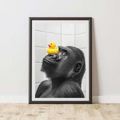 60 Second Makeover Limited Gorilla Rubber Duck Nose Quirky Animal Print A4 Size from B&Q