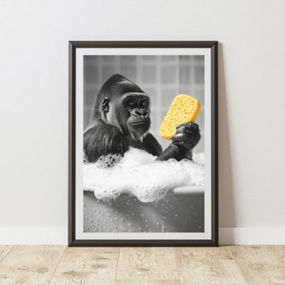 60 Second Makeover Limited Gorilla Sponge Quirky Animal Print A4 Size from B&Q