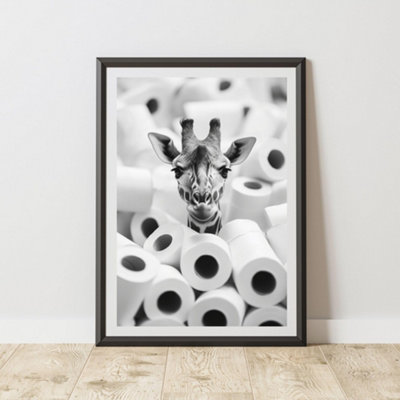60 Second Makeover Limited Giraffe In Toilet Rolls Quirky Animal Print A4 Size from B&Q