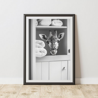 60 Second Makeover Limited Giraffe Bathroom Cabinet Quirky Animal Print A4 Size from B&Q