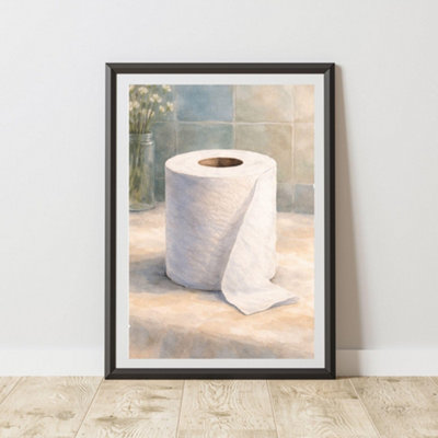60 Second Makeover Limited Watercolour Toilet Roll Print A3 Size from B&Q