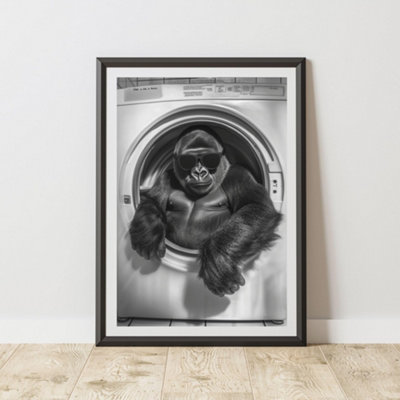 60 Second Makeover Limited Gorilla Washing Machine Print A4 Size from B&Q