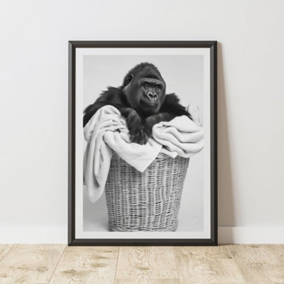 60 Second Makeover Limited Gorilla In Laundry Basket Print A4 Size from B&Q
