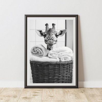 60 Second Makeover Limited Giraffe Towels Laundry Basket Print A3 Size from B&Q