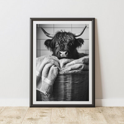 60 Second Makeover Limited Highland Cow Laundry Basket  Print A4 Size