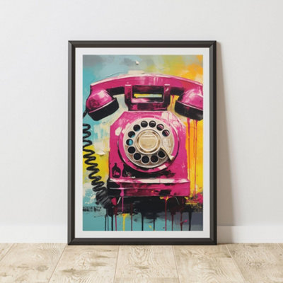 B&Q -  Phone Pop Art Prints For Walls Urban Street Art Aesthetic Posters A3 Size