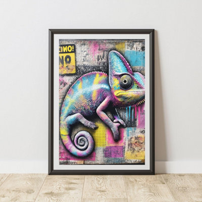 B&Q -  Gheko Graffiti Print Urban Street Art Poster Junk Journal A3 Size