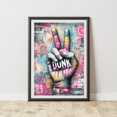 B&Q -  Dunk Graffiti Print Urban Street Art Poster Junk Journal A4 Size