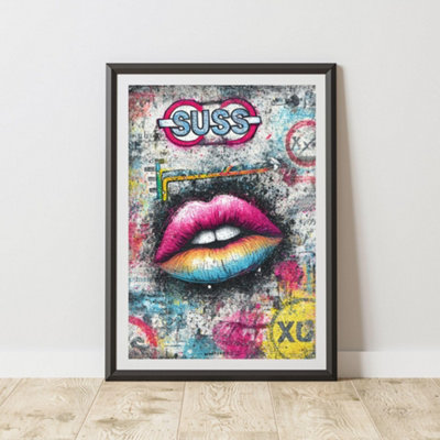 B&Q -  Suss Graffiti Print Urban Street Art Poster Junk Journal A4 Size