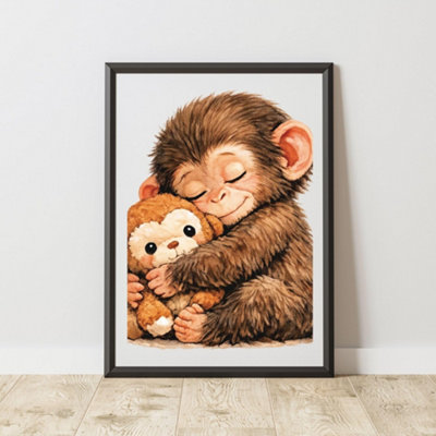 60 Second Makeover Limited Punch The Baby Monkey Print Motivational Inspirational Wall Art A4 Size from B&Q