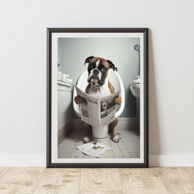 60 Second Makeover Limited Boxer On The Toilet Print A4 Size from B&Q