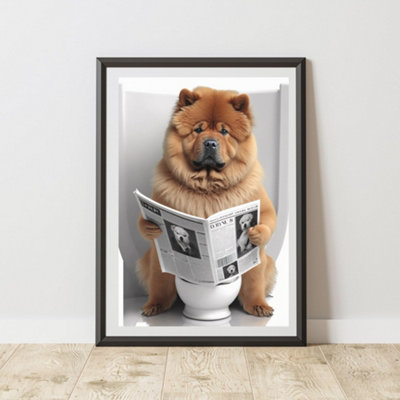 60 Second Makeover Limited Chow Chow On The Toilet Print A3 Size from B&Q