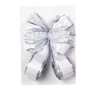  - Premier Bow Tree Topper White/silver (One Size)