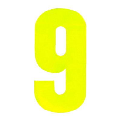  - Securit No 9 Hi-Vis Bin Number Yellow (One Size)