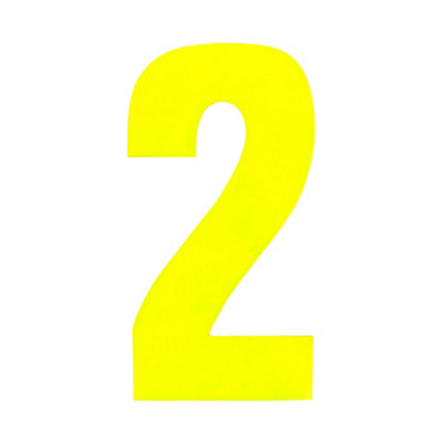  - Securit No 2 Hi-Vis Bin Number Yellow (One Size)