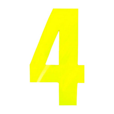  - Securit No 4 Hi-Vis Bin Number Yellow (One Size)