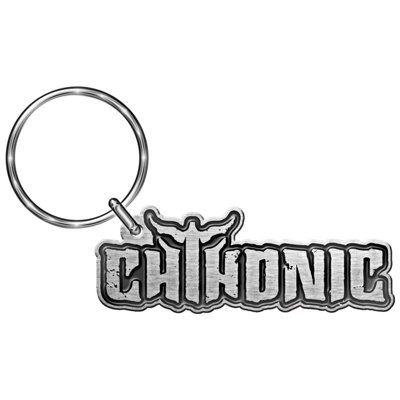 B&Q Silver/Black Chthonic Logo Die Cast Keyring (One ) 6Cm