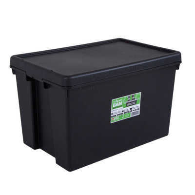 B&Q -  Heavy Duty Box And Lid Black (92 Litre)