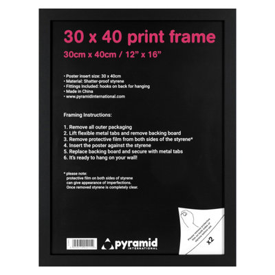 Pyramid International Moulded Frame Black (40Cm X 30Cm) from B&Q