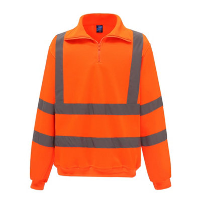 Yoko Mens Hi-Vis Quarter Zip Sweatshirt from B&Q
