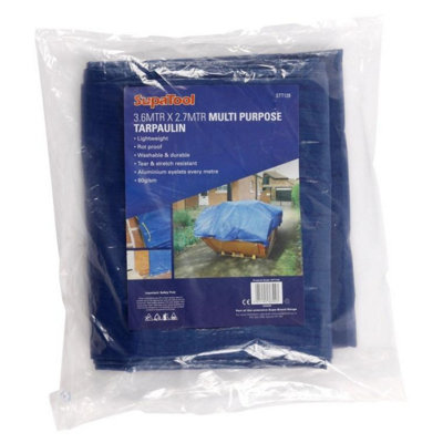  - Supatool Tarpaulin Blue (3.6M X 2.7M)