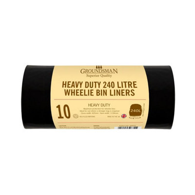 B&Q Black Groundsman Wheelie Bin Liners (Pack Of 10) (One ) Size 10