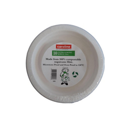 B&Q Caroline Extra Strong Bowl (Pack Of 10) White (One Size)