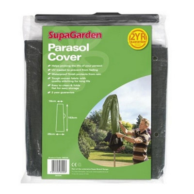Supagarden Parasol Cover Green (One Size) from B&Q