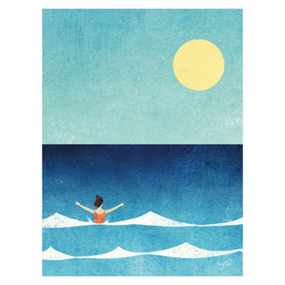 Henry Rivers Sea Swim Canvas Print Blue (50Cm X 40Cm) from B&Q