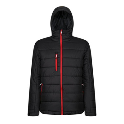  - Regatta Professional Mens Thermal Padded Jacket Black/clic Red (Xxl)