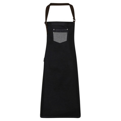  - Premier Division Bibbed Apron Black Denim (One Size)