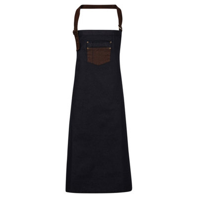 Premier Division Bibbed Apron Indigo Denim/brown Denim (One Size) from B&Q