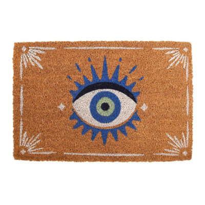 Something Different All Seeing Eye Door Mat Natural/blue (One Size)