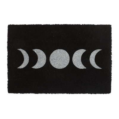 B&Q Something Different Moon Phases Door Mat (One Size) Black/White