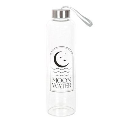 Something Different Crescent Moon Gl Water Bottle Clear/black (One Size) from B&Q